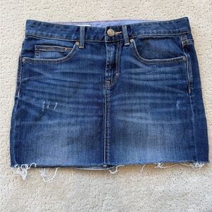 Gap - Frayed Hem Dark Blue Denim Mini Skirt